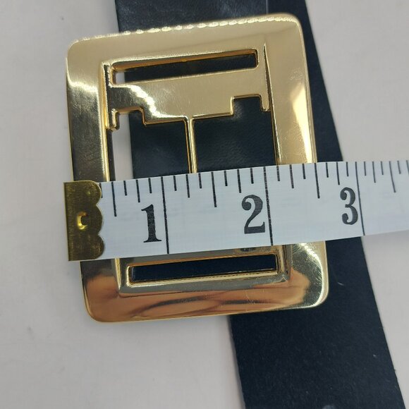 Halston Heritage Wide Black Leather/Suede Belt - Picture 9 of 12